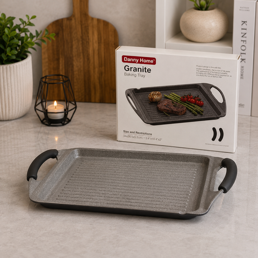 Danny Home Granite Baking Tray – 34 × 26.5 × 5.2 cm