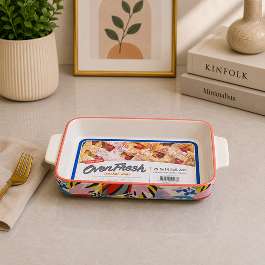 Danny Home Ceramic Bakeware Dish – 25.5 × 14.5 × 5.2 cm