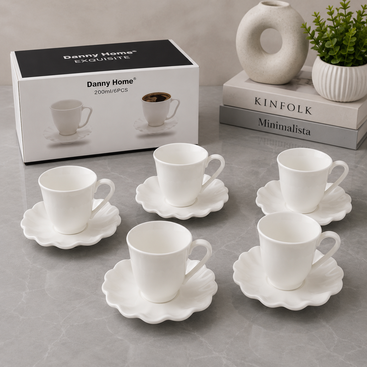 Danny Home Cup & Saucer Set – 200ml (6 Pcs)