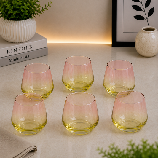 Danny Home Ombre Glass Tumbler Set – 360ml (6 Pcs)