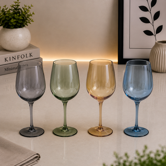 Danny Home Colored Wine Glass Set – 450ml (4 Pcs)
