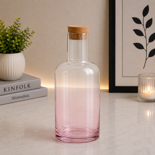 Danny Home Ombre Glass Water Carafe with Cork Lid – 1520ml