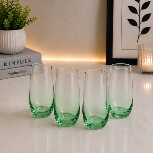 Danny Home Green Ombre Highball Glass Set – 410ml (4 Pcs)