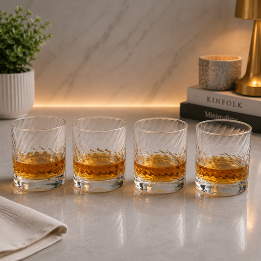Danny Home Crystal Whiskey Glass Set – 373ml (4 Pcs)