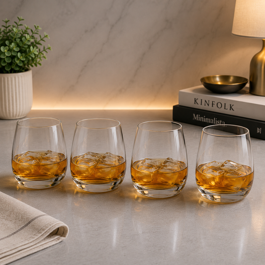 Danny Home Crystal Whiskey Glass Set – 390ml (4 Pcs)