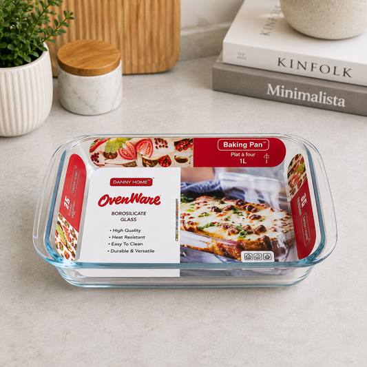 Danny Home Borosilicate Glass Baking Pan – 1L