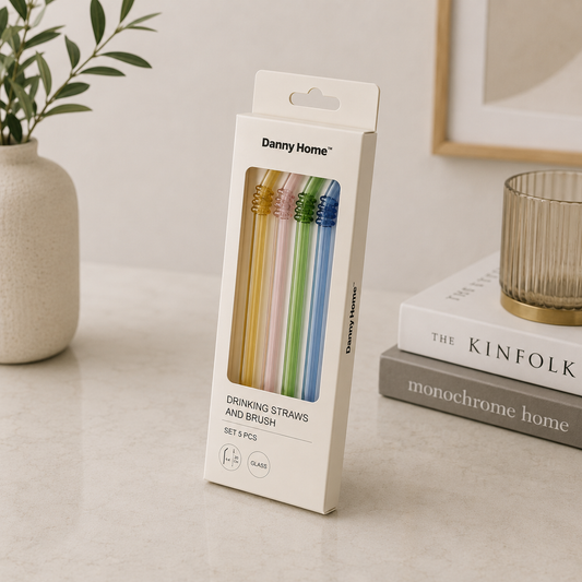 Danny Home 5Pcs Glass Straw Set – 20cm