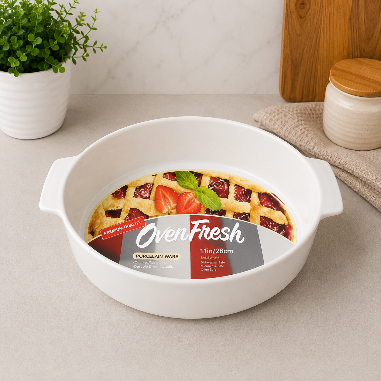 Danny Home 11" Round Porcelain Bakeware
