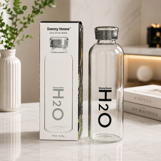 Danny Home Glass Drink Bottle – 750ml (Grey)