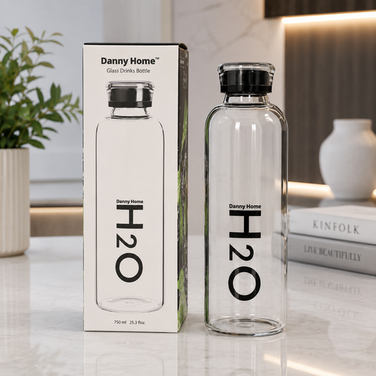 Danny Home Glass Drink Bottle – 750ml (Black)
