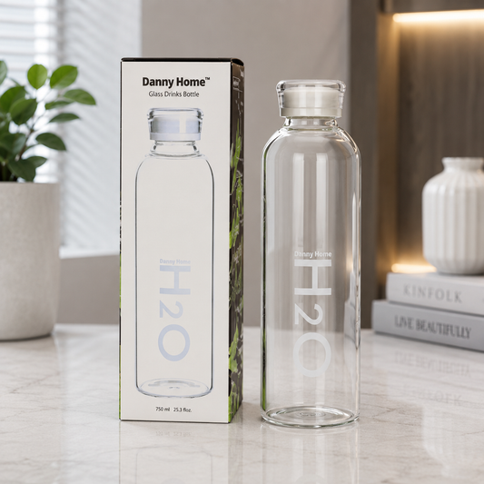 Danny Home Glass Drink Bottle – 750ml (White)