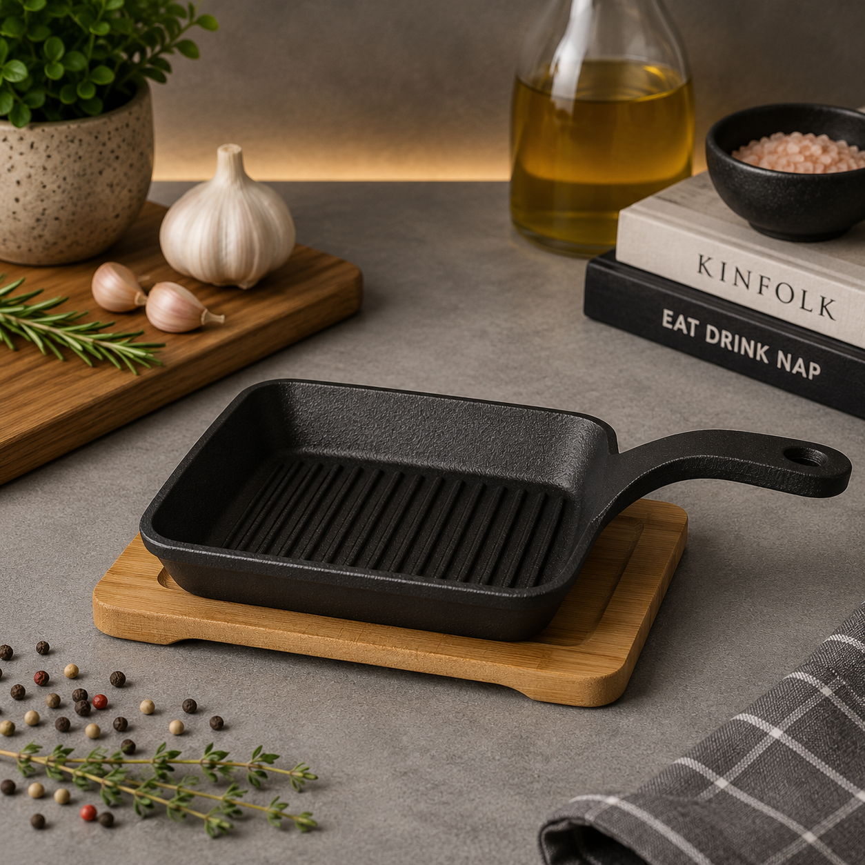 Danny Home Cast Iron Grill Pan 15 × 2.5 cm