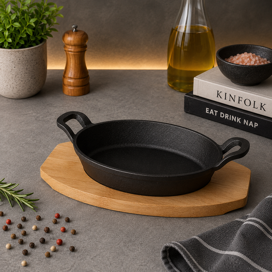 Danny Home Cast Iron Oval Griddle 22 × 15.4 × 4.2 cm