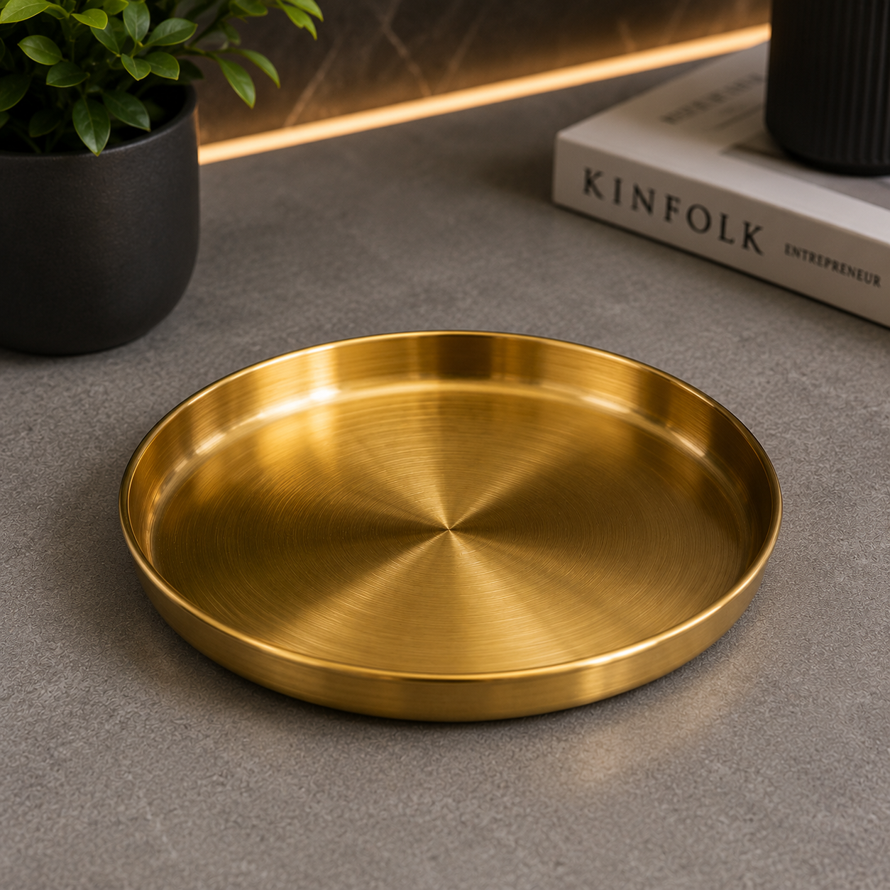 Golden Thali Style Plate – 20cm