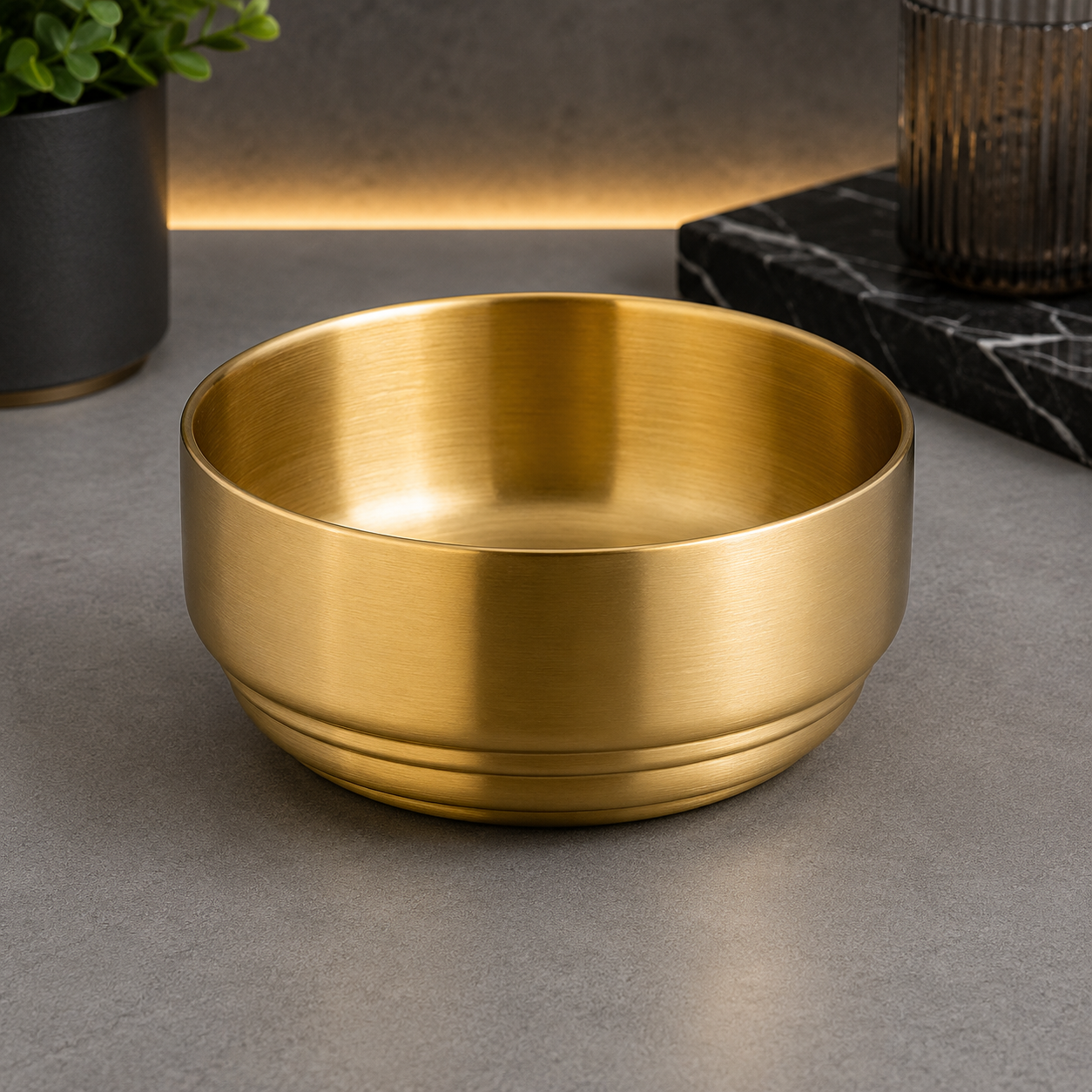 Stacked Golden Soup Bowl – 23cm