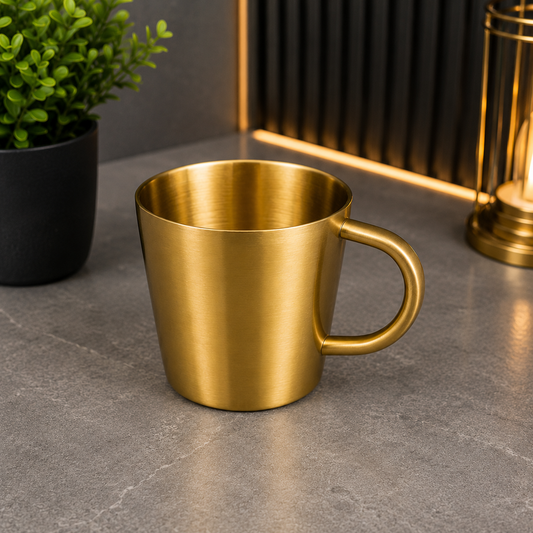 Luxury Golden Stainless Steel Tea Mug – 300ml