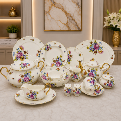 Royal Albert 75 Pcs Dinner Set – Premium Wildflower Bone China Collection
