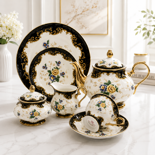 Royal Albert 24 Pcs Tea Set – Imperial Noir