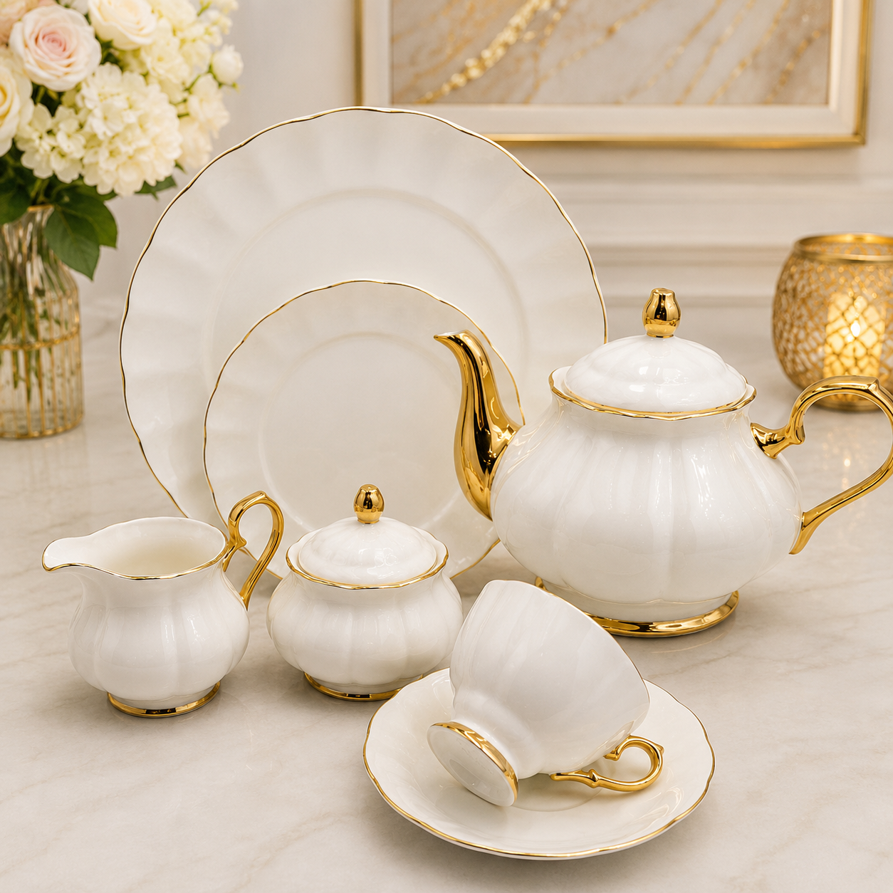 Royal Albert 24 Pcs Tea Set – Pure Ivory