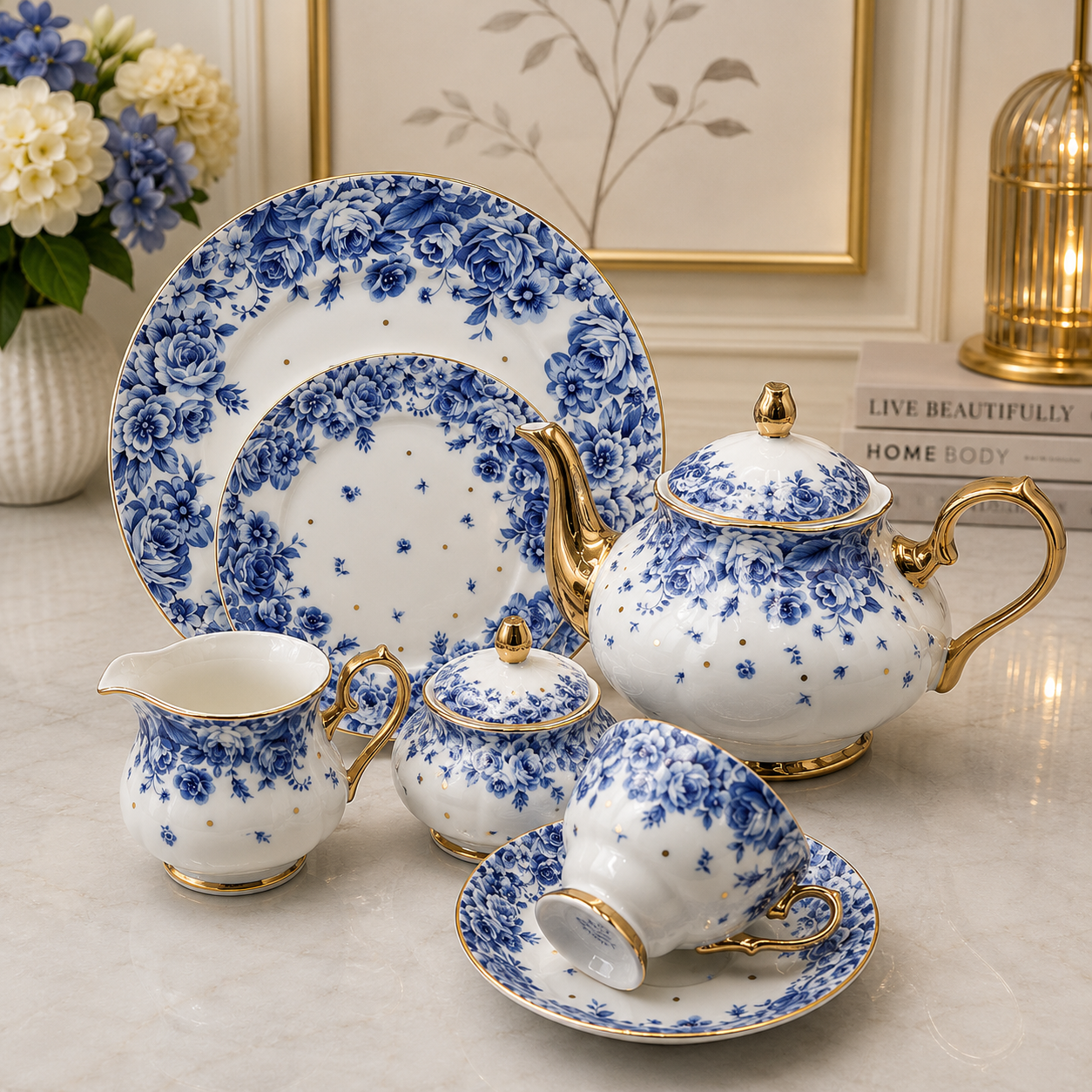 Royal Albert 24 Pcs Tea Set – Blue Rose