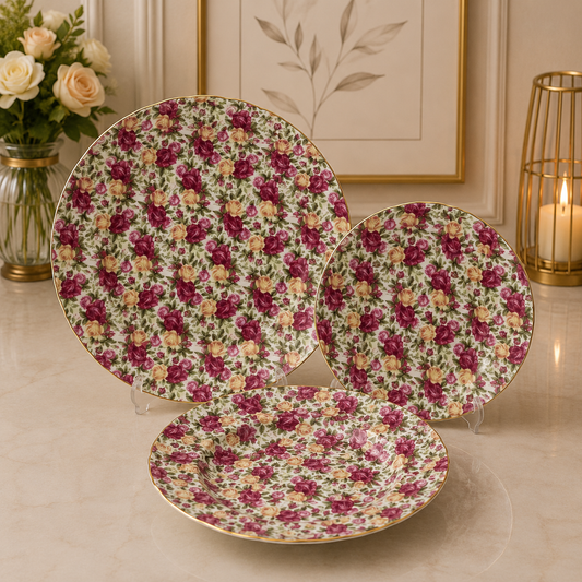 Royal Albert Rose Garden 18-Piece Plate Set
