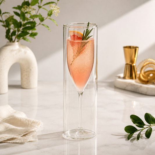 Double Wall Champagne Flute Glass
