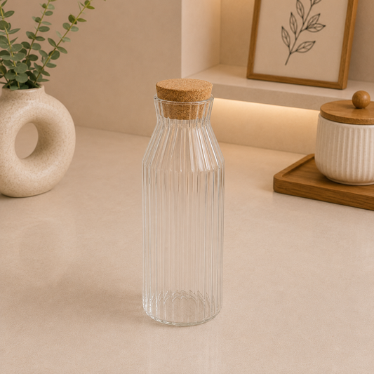 1 Liter Cork Glass Storage Bottle - Lining