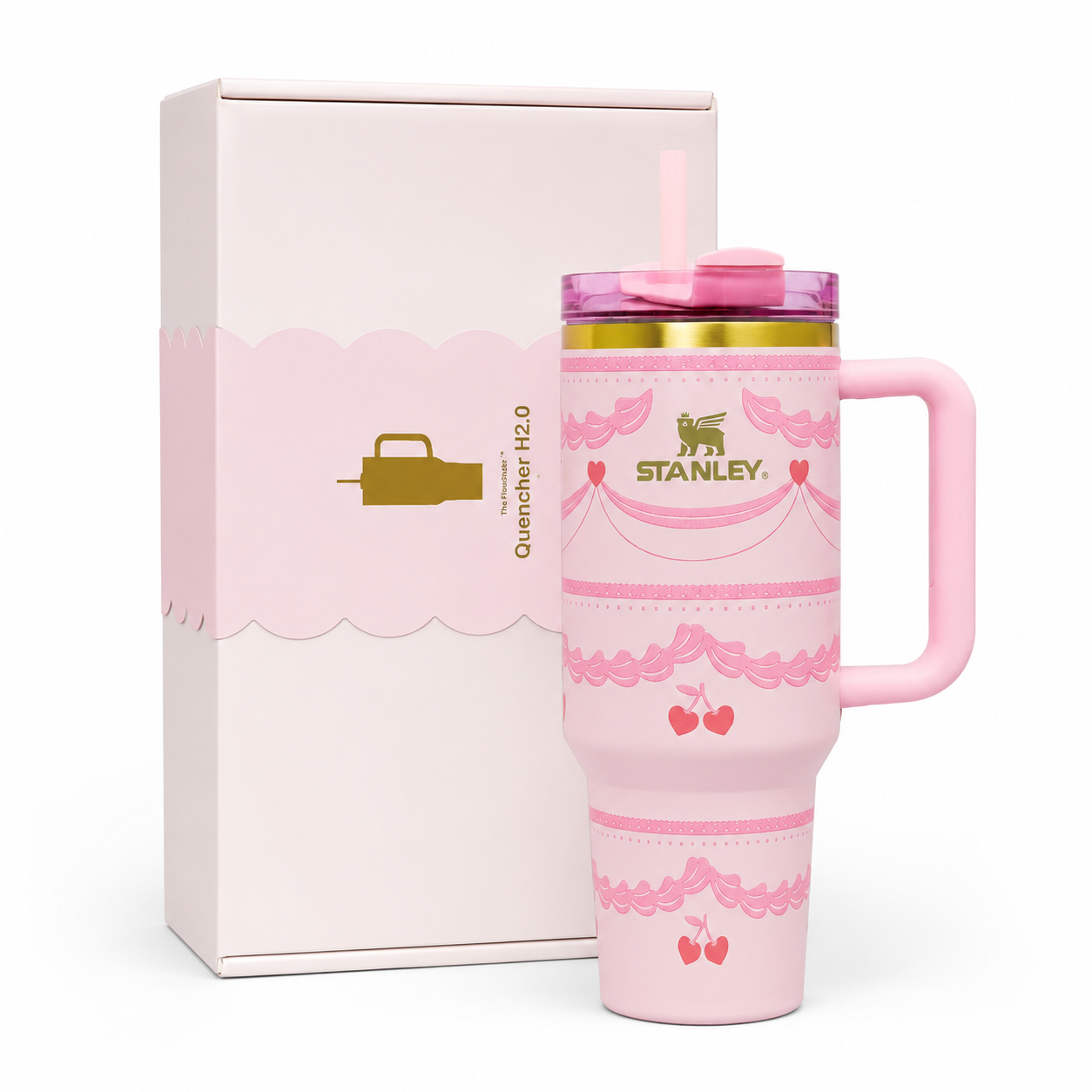 Stanley Quencher H2.0 Tumbler – Cherry Blossom Pink | 40oz