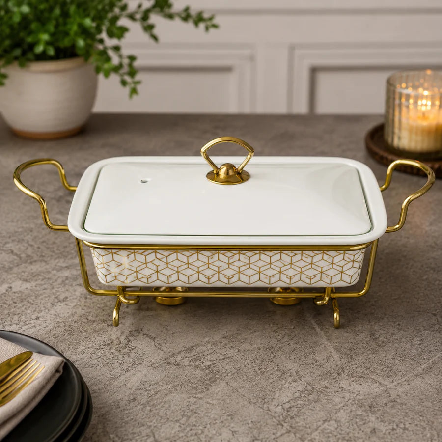 Brilliant Royal Elegance 11" Ceramic Casserole with Metal Stand