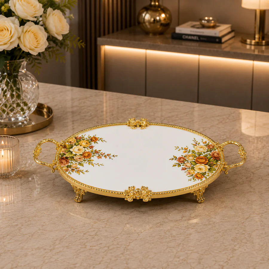 Brilliant Royal Grande Gold Oval Flat Tray – 42x25.5x6cm