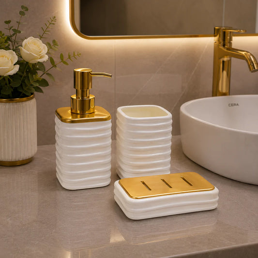 Brilliant Luxury White Bathroom Accessory Set