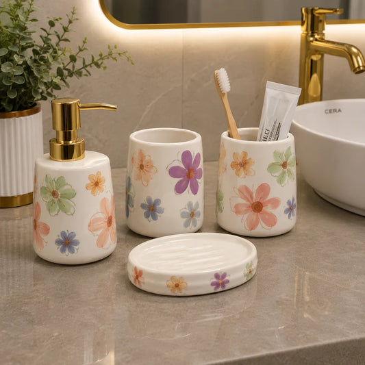 Brilliant Luxury Multi-Flower Bathroom Accessory Set