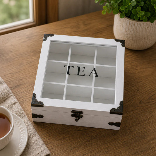 Premium Wooden Tea Bag Storage Box