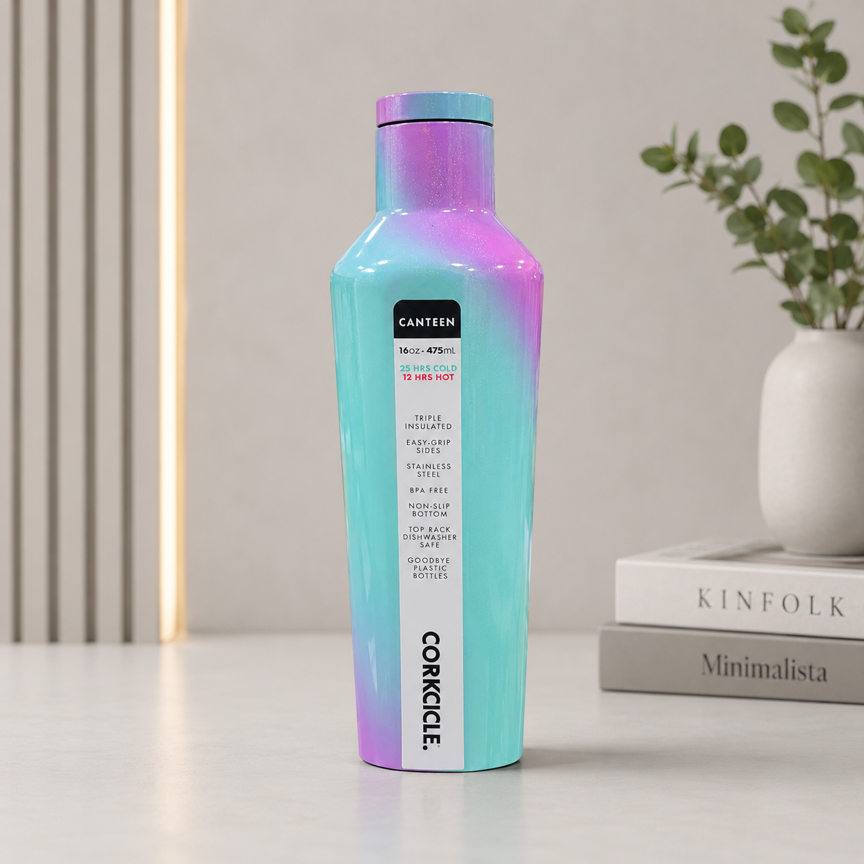 Corkcicle Aurora Glow Stainless Steel Water Bottle – 16oz