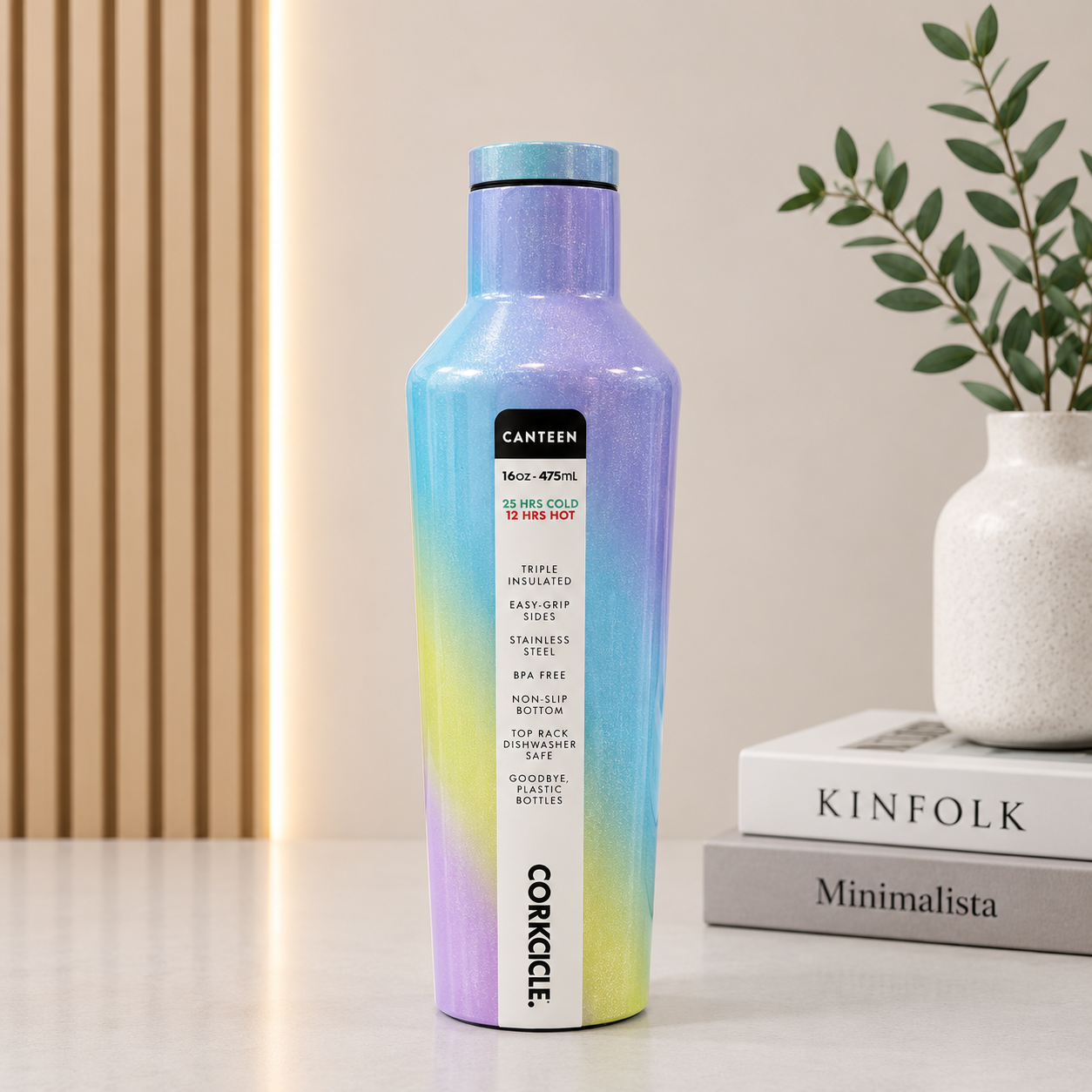 Corkcicle Prism Glow Stainless Steel Water Bottle – 16oz
