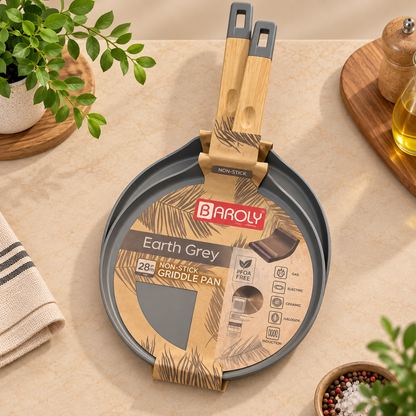 Baroly Earth Grey Non-Stick Tawa