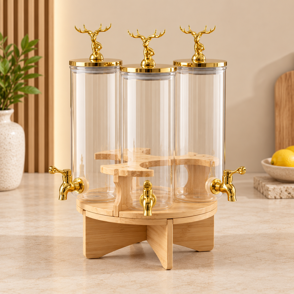 3-in-1 Glass Beverage Dispenser – 1.8L (Clear)