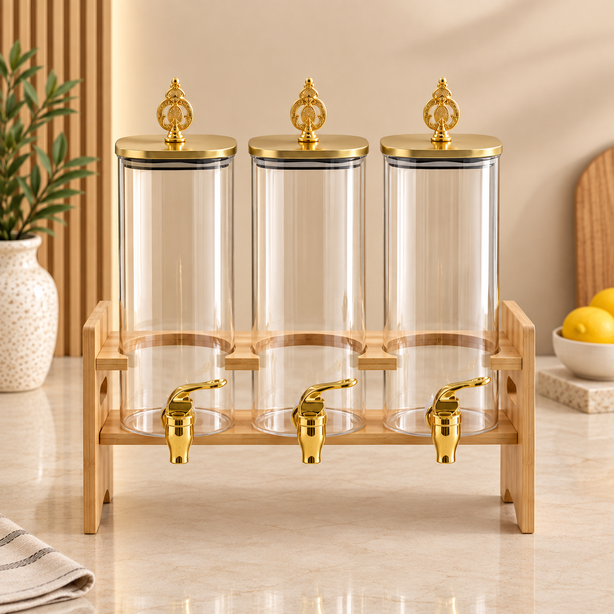 3-in-1 Glass Beverage Dispenser – 2.2L (Clear)