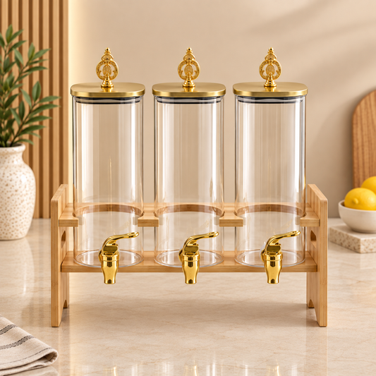 3-in-1 Glass Beverage Dispenser – 2.2L (Clear)