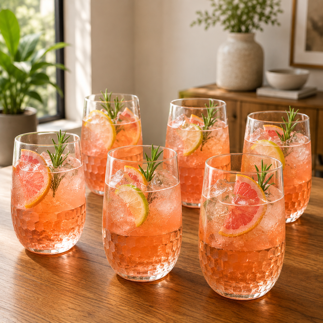 Golden Bottom Crystal Glass - Oval - Set of 6
