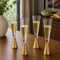 Hammered Champagne Flutes Glass - 4 Pcs