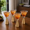 Hammered Cocktail Flutes Glass - 4 Pcs
