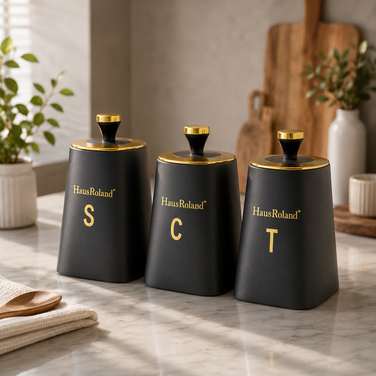 HausRoland Luxe Trio Canister Set - Grey