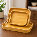 3-Piece Bamboo Serving Tray Set