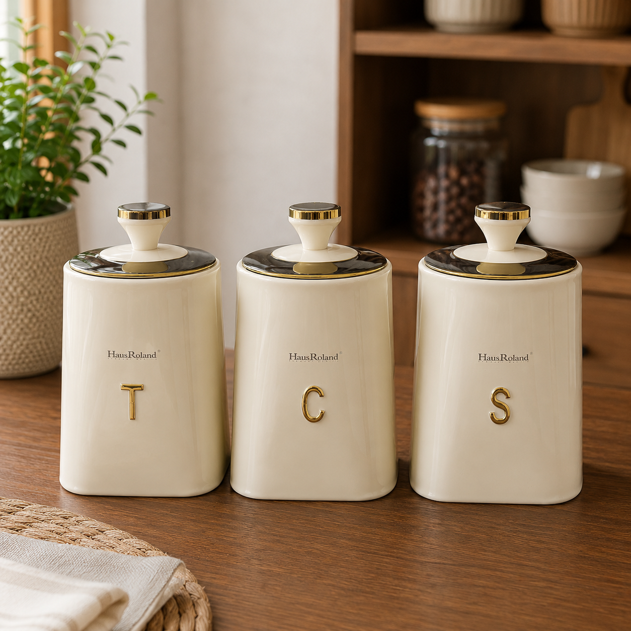HausRoland Luxe Trio Canister Set - White