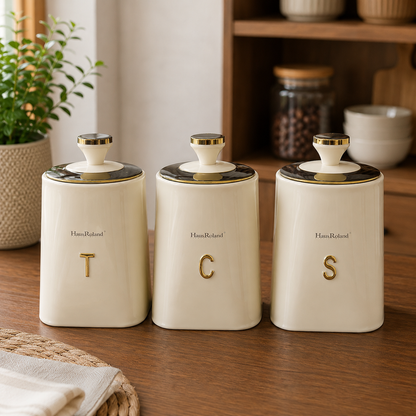 HausRoland Luxe Trio Canister Set - White