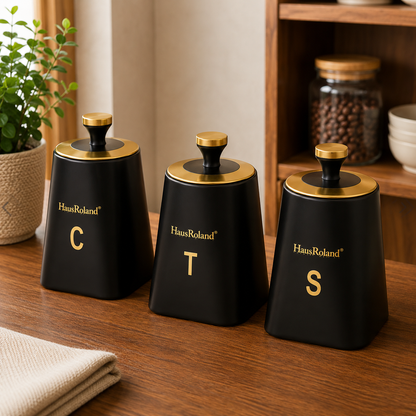 HausRoland Luxe Trio Canister Set - Black
