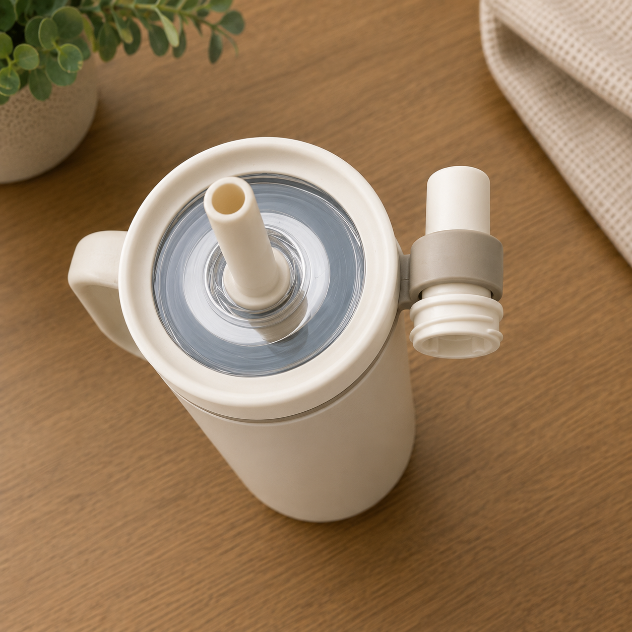 YKCK Vacuum Insulated Travel Tumbler with Handle & Straw – White | 40oz