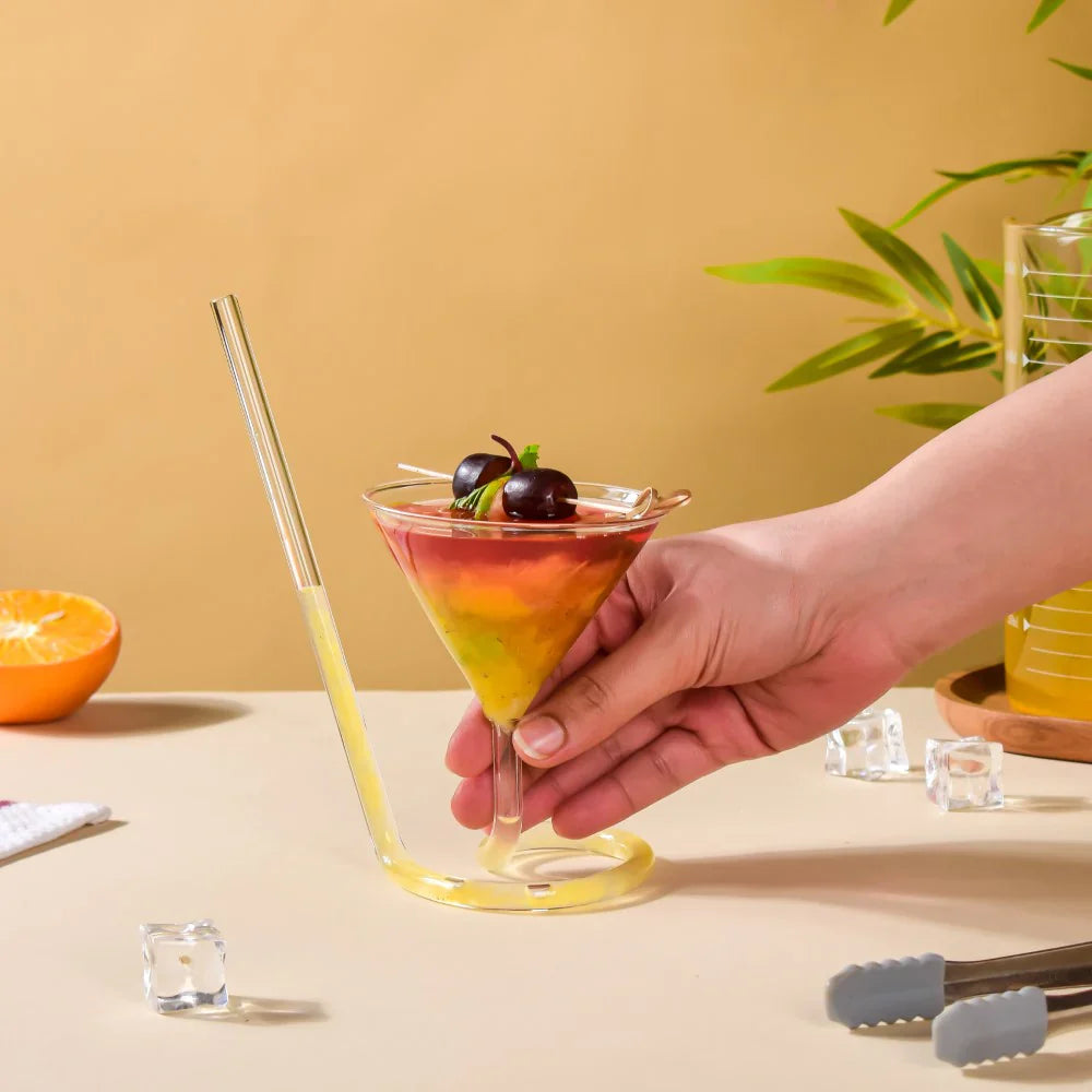 Spiral Straw Cocktail Glass