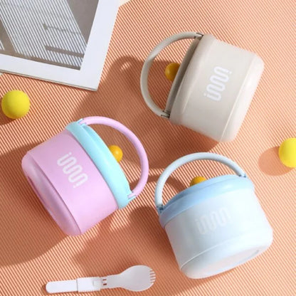 Stainless Steel Lunch Box with Foldable Spoon & Handle